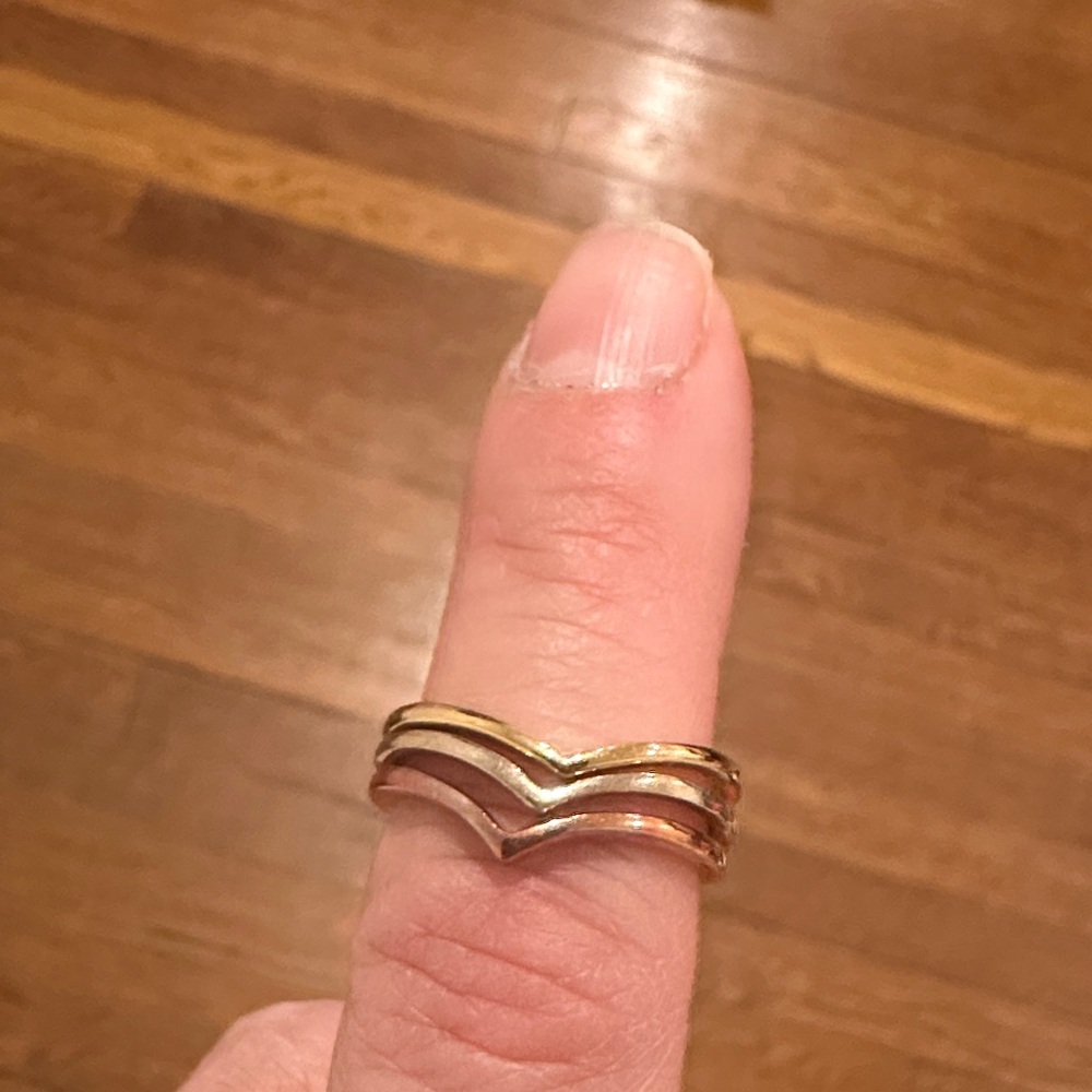 Pandora Polished Wishbone Ring Set
